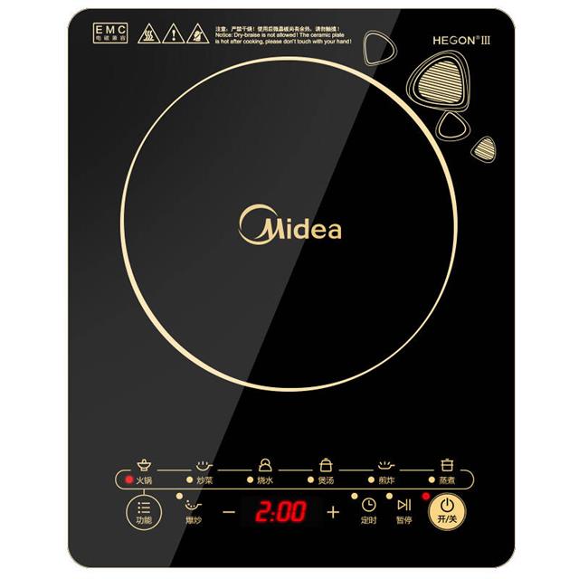 美的（Midea）电磁炉整板触控黑晶面板八档火力