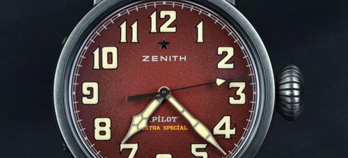 时尚复古 真力时Pilot系列勃艮第红色腕表实拍